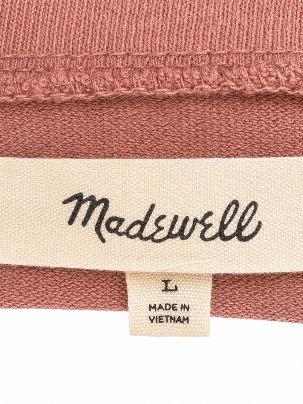 Madewell Button-Sleeve Turtleneck Top Dusty Rose Large 100% Cotton - Picture 4 of 5